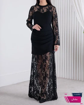 پیراهن مجلسی دالقیچ دامن دانتل TAFFETA