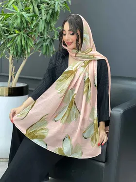 شال حریر نخ طرح گل