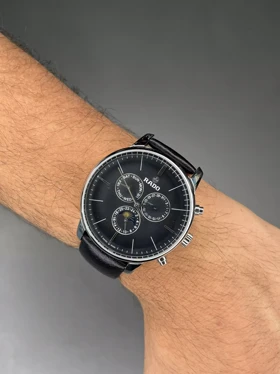 ساعت مچی رادو فول دیت بند چرمی مشکی Rado