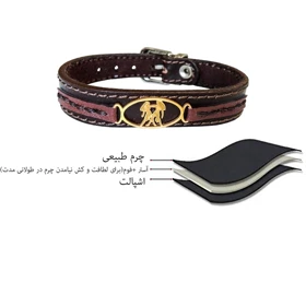 دستبند چرم وارک طرح ماه تولد خرداد مدل پرهام کد rb70