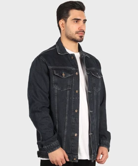 کت جین سورمه ای ساده 0202