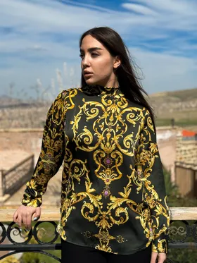 شومیز مجلسی ساتن طرحدار