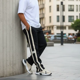 شلوار مردانه دونوار پایین زیپ مدل Alishan-مشکی