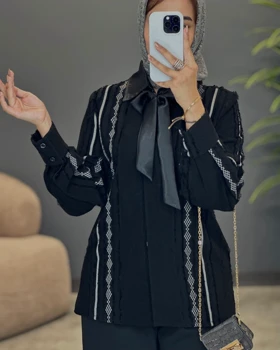 شومیز حریر کراواتی