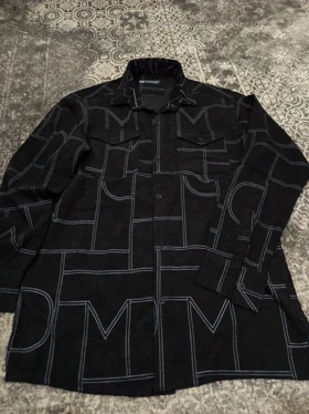 پیراهن کبریتی ریز مشکی با طرح M مونوگرام خاص Monogram Pattern”