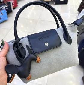 کیف جیر دخترانه لانگ چمپ (طوسی)