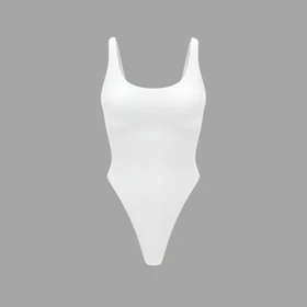 بادی نخی حلقه‌ای یقه گرد سفید مه جامه