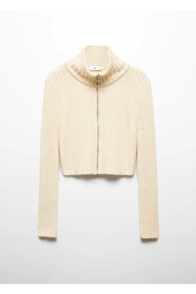 ژاکت کش باف پشمی زنانه اورجینال منگو mango