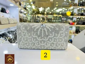 کیف مجلسی دستی نگین‌دار تاج