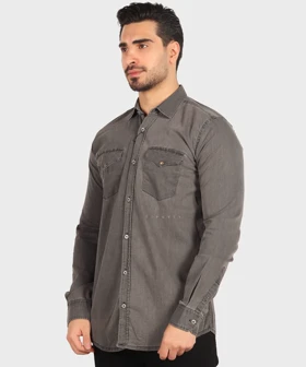 پیراهن جین مردانه آستین بلند 0776