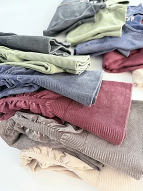 ست ورزشی سیملس سویشرت فینگر دار دو زیپ و لگ پشت چروک برفکی