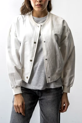 کت کتان ژاکارد گل‌دار زنانه