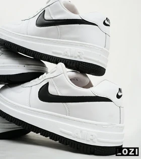 کفش کتانی بزرگ پا سفید مشکی نایک NIKE AIR FORCE مدل 5105