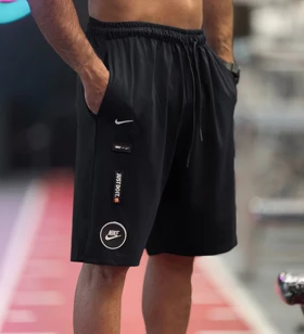 شلوارک بگ نایک (Nike) پارچه غواصی لطیف با لوگو گلدوزی (ژله ای)