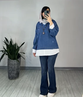 تونیک مانتویی جین دینا 1