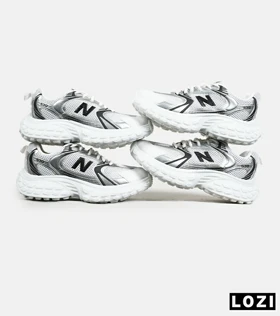 کفش کتانی مردانه و زنانه سفید طوسی مشکی NEW BALANCE 530 V02