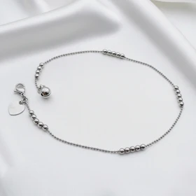 پابند ژوپینگ نقره‌ای توپی (Ball Chain)