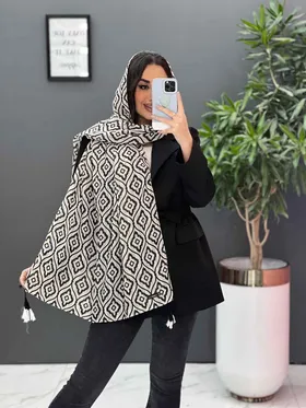 شال طرح دار حریر نخ