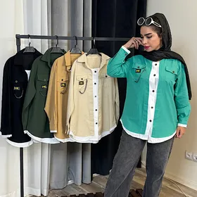 مانتو شومیز زنانه لینن طرح دوتیکه