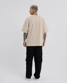 تیشرت مردانه Macstar Snake Face Oversize بژ روشن M2072