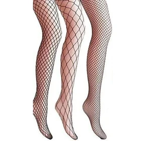 جوراب شلواری طرح دار توری مشکی