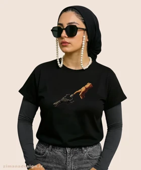 کراپ زنانه طرح دست و آمپول بدنسازی کد 1060