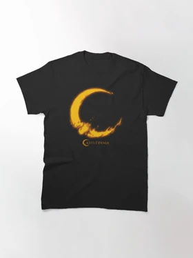 تیشرت کسلوانیا تیشرت castlevania طرح Crescent Moon Fire Logo