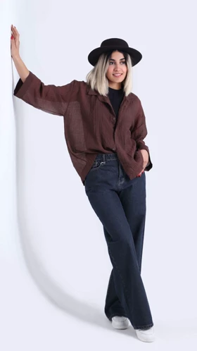 شومیز حریر شیشه ای مدل کامیلا کد 50353