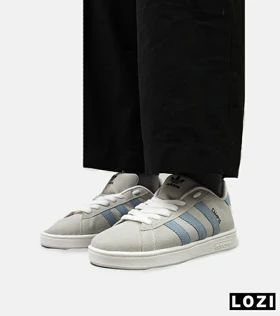 کفش کتانی مردانه و زنانه طوسی آبی ADIDAS Campus مدل 5005