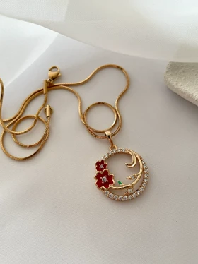 گردنبند گل قرمز ژوپینگ