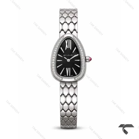ساعت بولگاری Serpenti زنانه سیلور صفحه مشکی دورنگین Bvlgari-10620-L