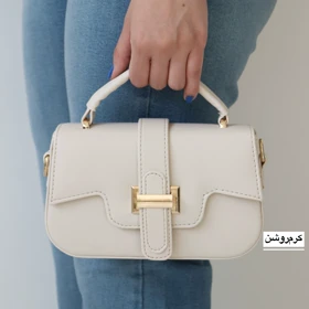 کیف زنانه دوشی - دستی مدل جودی (کرم روشن)