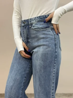 شلوار واید بگ جین آبی تینت بروسو