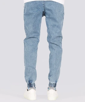 شلوار جین اسلش مردانه زاپ‌دار و آبی 5185