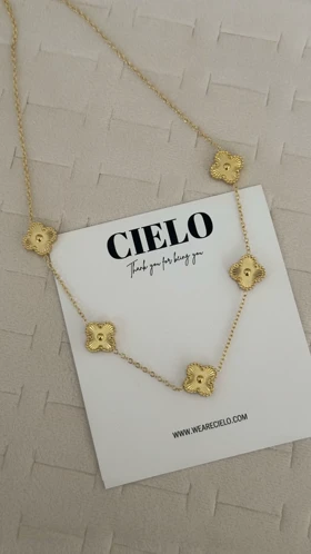 گردنبند ونکلیف 5 گل طلایی