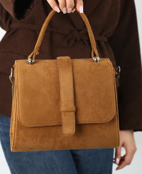 کیف زنانه جیر دو بند کد 247 AM (قهوه ای شکلاتی)