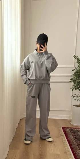 ست دخترانه دورس نیم زیپ شلوار بروکلین