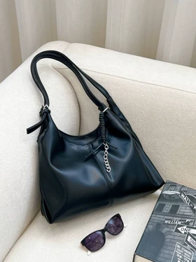 کیف آویز گره‌ای 3465 (مشکی چرمی)