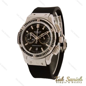 ساعت هابلوت زنانه سه موتوره نقره ای مشکی نگین‌دار Hublot-4466-L