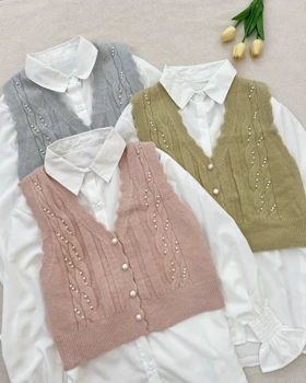 جلیقه بافت مروارید مدل 2 کد 5245