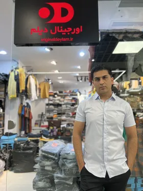 پیراهن آستین کوتاه مردانه رنگ آبی آسمونی