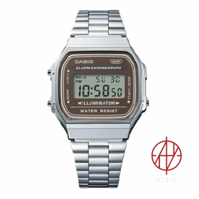 ساعت مچی کاسیو Casio نوستالژیک مدل A168WA-5AYDF اورجینال با صفحه قهوه‌ای مسی
