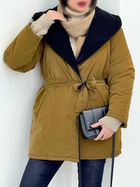کاپشن دو رو کلاهدار