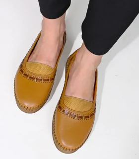 کفش چرم طبیعی طبی مدل تریشه ای