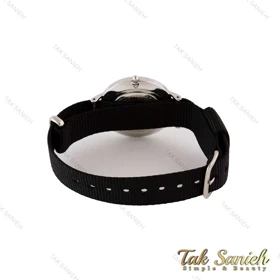 ساعت دنیل ولینگتون زنانه نقره ای صفحه مشکی بند برزنت مشکی DW-4971-L