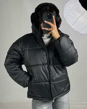 کاپشن یقه ایستاده کد 130078 (مشکی)