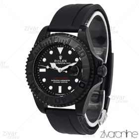 ساعت رولکس یاخ مستر مردانه تمام مشکی بند رابر 106811