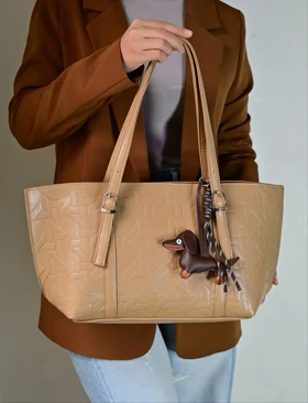 کیف دستی زنانه بنو BENO (باکیف داخلی) مدل لیدیا کد 4949 (نسکافه ای روشن)