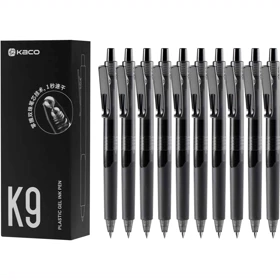 خودکار ژله ای مشکی کاکو KACO مدل K9 نوک 0.5 میلی متری 10 عددی