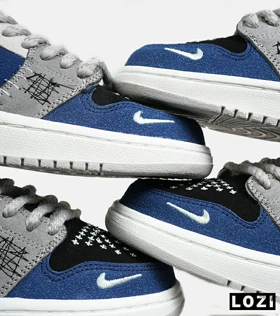 کفش کتانی مردانه و زنانه آبی طوسی نایک NIKE jordan Vodoo